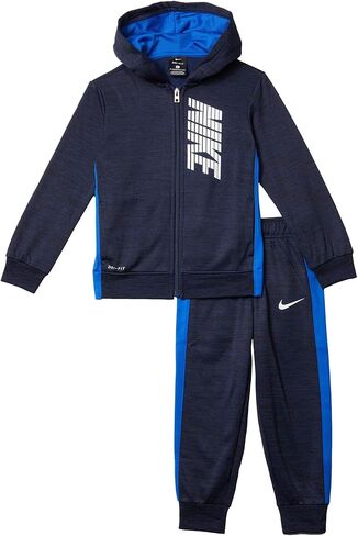 Nike Baby Boy's Heather Therma Zip-Up Hoodie and Pants Two-Piece Set (Toddler) Midnight Navy Heather 3 Toddler in Kuwait