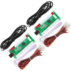 EG STARTS Arcade 2 Player Zero Delay USB Encoder to PC Games Controller Arcade Joystick Buttons for PC, MAME, Raspberry Pi, Arcade1Up - 3x Red Power Outputs (5Pin + Happ Style) in Kuwait