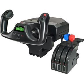 Logitech G PRO Flight Yoke System, Professional Simulation Yoke and Throttle Quadrant, 3 Modes, 75 Programmable Controls, Configurable Throttle Knobs, Steel Shaft, USB, PC - Black in Saudi Arabia