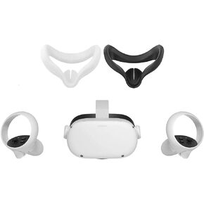 Oculus Quest 2 — 64GB Video — Advanced All-in-One Virtual Reality Headset with 3D Cinematic Sound, White — for Family Holiday VR Gaming Entertainment — 16 Feet USB Type-C Link Cable in Kuwait