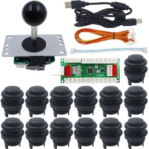 SJJX Arcade Game DIY Kit 13PCS Arcade Matt Frosted Black Button PC PS2 PS3 Android Zero Delay USB Encoder Arcade Fighting Joystick Controller Mechanical Keyboard Switch in Kuwait