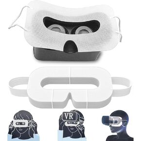 Geekria 100Pcs VR Mask Disposable Face Cover Compatible with Meta Quest 3, Quest 2, Quest Pro, PSVR 2, PICO 3, PICO 4, Protector VR Eye Cover Pad (White) in Saudi Arabia