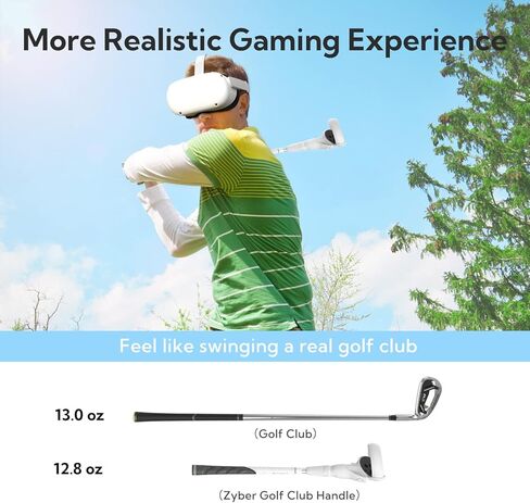 ZYBER Golf Club Attachment for Oculus Quest 2 Accessories, Golf Club Handle Adapter for Meta Quest 2 Controller, Come with Golf Posture Correction Tools, Enhance VR Golf Game Experience in Kuwait