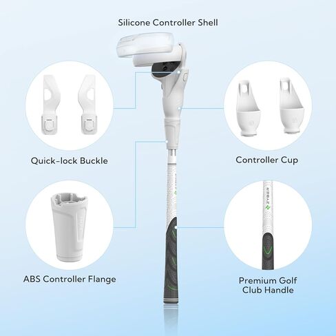 ZYBER Golf Club Attachment for Oculus Quest 2 Accessories, Golf Club Handle Adapter for Meta Quest 2 Controller, Come with Golf Posture Correction Tools, Enhance VR Golf Game Experience in Kuwait