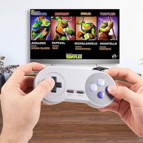 2 Pack 2.4 GHz Wireless USB Controller Compatible with SNES Games, SAFFUN Retro SNES PC Controller for Windows PC iOS MAC Linux Raspberry Pi Retropie OpenEmu Emulator (Rechargeable) (Plug & Play) in Kuwait