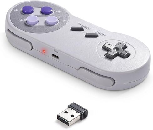 2 حزمة وحدة تحكم USB لاسلكية 2.4 جيجا هرتز متوافقة مع ألعاب SNES، وحدة تحكم SAFFUN Retro SNES للكمبيوتر الشخصي لنظام التشغيل Windows PC iOS MAC Linux Raspberry Pi Retropie OpenEmu Emulator (التوصيل والتشغيل) (قابلة لإعادة الشحن) in Kuwait