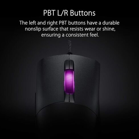 ASUS ROG Keris Lightweight FPS Optical Gaming Mouse with ROG Paracord Soft Cable, Specially-Tuned ROG 16,000 dpi Sensor, Exclusive Push-fit Switch Socket Design, PBT L/R Keys in Kuwait