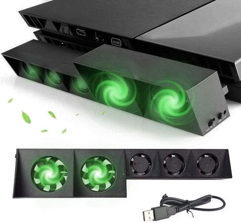 PS4 Cooling Fan 5 Fan System Station PS4 Turbo Fan USB External PS4 Cooler Temperature Control Cooling Fans - axGear in Saudi Arabia