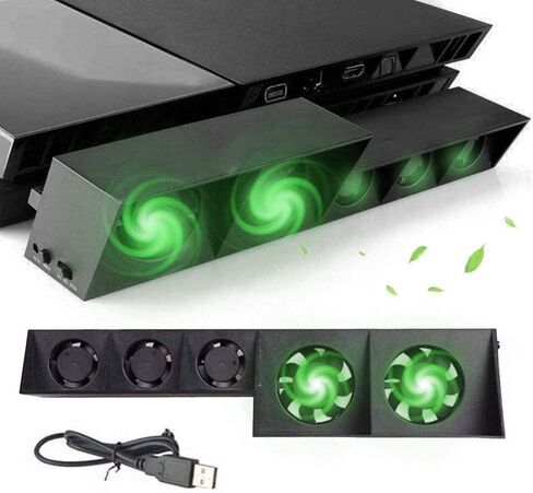 PS4 Cooling Fan 5 Fan System Station PS4 Turbo Fan USB External PS4 Cooler Temperature Control Cooling Fans - axGear in Saudi Arabia