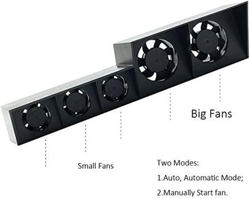 PS4 Cooling Fan 5 Fan System Station PS4 Turbo Fan USB External PS4 Cooler Temperature Control Cooling Fans - axGear in Saudi Arabia
