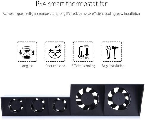 PS4 Cooling Fan 5 Fan System Station PS4 Turbo Fan USB External PS4 Cooler Temperature Control Cooling Fans - axGear in Saudi Arabia