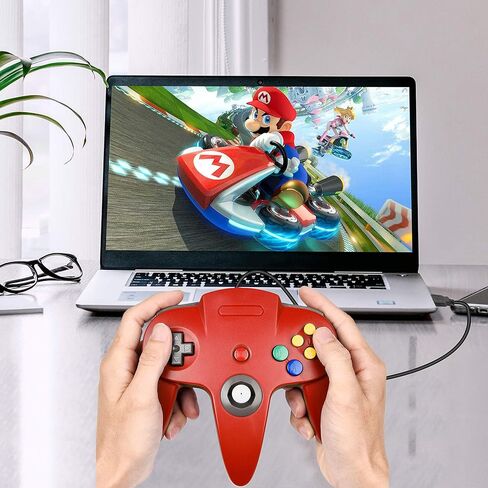 2 Pack PC USB N64 Controller, SAFFUN N64 Wired PC Gamepad [3D Analog Stick] for Windows PC MAC Linux Raspberry Pi Genesis Higan Project 64 Retropie OpenEmu Emulator (Plug & Play) (Grey) in Saudi Arabia