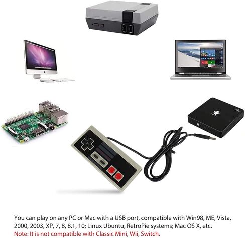 USonline911 2 Pack Classic Wired USB Controller Gamepad Joystick for NES Game Console Video Gaming Joypad for PC Mac Computer Windows in Saudi Arabia