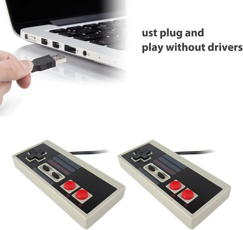 USonline911 2 Pack Classic Wired USB Controller Gamepad Joystick for NES Game Console Video Gaming Joypad for PC Mac Computer Windows in Saudi Arabia