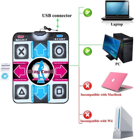 OSTENT USB Non-Slip Dancing Step Dance Mat Pad Blanket for PC Laptop Computer Video Game in Saudi Arabia