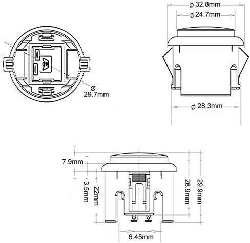 EG STARTS 10x Arcade 30mm Push Buttons Switch Multicade for Arcade PC Games Mame Jamma KOF Arcade Pinball Machine Parts & Accessories in Saudi Arabia