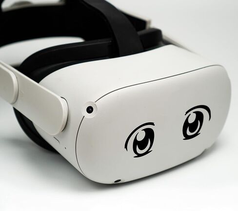 CloudCave Anime Stickers - Vinyl Transfer Anime Eye Decals for Oculus Quest 2 Headset, Playstation VR 2, or Other VR Headsets w/White Background - Removable Decal for Laptop, Car, Wall & More in Saudi Arabia