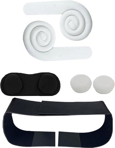 Silicone Ear Muffs+Adjustable Head Strap+Lens Protector Cover+Thumb Rocker Stick Caps Set for Pico 4 VR Headset Accessories in Saudi Arabia