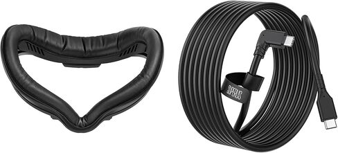 واجهة الوجه SUPERUS وكابل الارتباط (10 أقدام USB C إلى USB C) لـ Quest 2، ملحقات الواقع الافتراضي المتوافقة مع Oculus/Meta Quest 2 in Kuwait