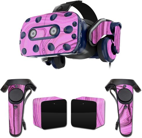 MightySkins Skin Compatible with HTC Vive Pro VR Headset - Pink Thai Marble | Protective, Durable, and Unique Vinyl Decal wrap Cover | Easy to Apply, Remove, and Change Styles | Made in The USA in Saudi Arabia