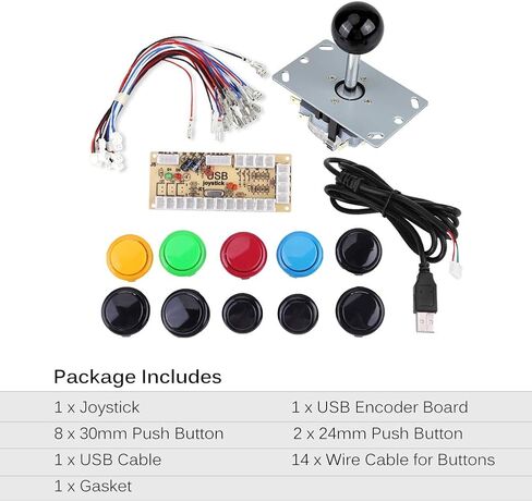 HEEPDD Arcade Game Joystick, Zero Delay Arcade Game DIY Kits Retro Controller USB Encoder for MAME PC Game DIY [video game] Joysticks in Saudi Arabia