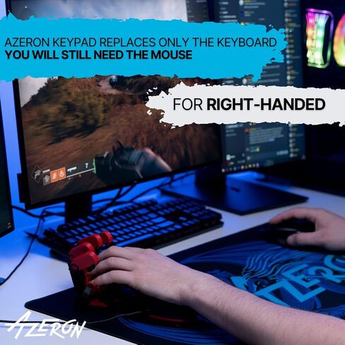 AZERON Cyborg Gaming Keypad – One Handed for PC – with Analog Thumbstick and 29 Programmable Keys – 3D Printed Customized – for Righties (Galaxy Purple) in Saudi Arabia