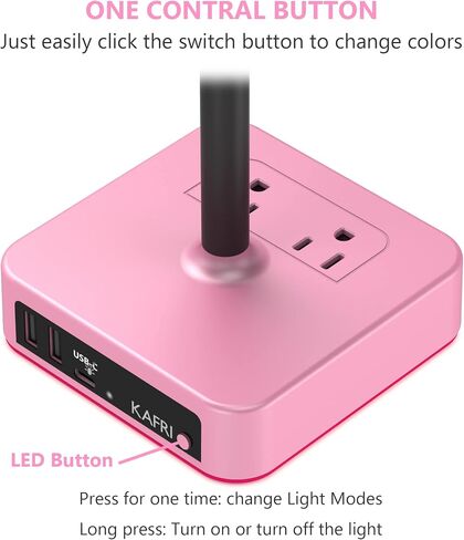 KAFRI RGB Dual Headphone Stand with USB C Charger Desk Gaming Double Headset Holder Hanger Rack with 3 USB Charging Port and 2 Outlet - Suitable for Gamer Desktop Table Game Earphone Accessories Gift in Kuwait