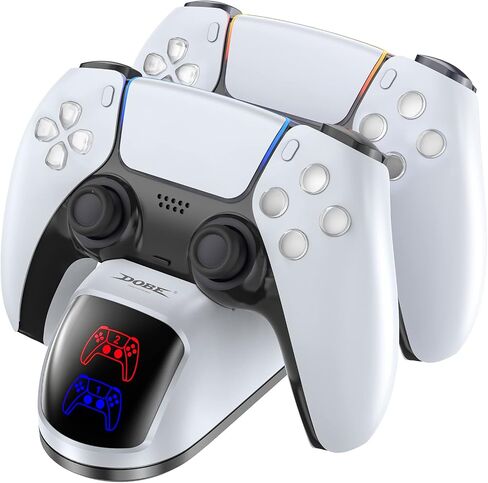 PS5 Controller Charging Station Compatible with PS5 Controller,DOBE Playstation 5 PS5 Controller Charger Dock Station with Fast Charging Speed in 2 Hours,PS5 Remote Charger Station with Charigng Cable in Kuwait