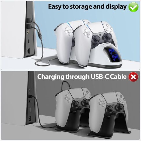 PS5 Controller Charging Station Compatible with PS5 Controller,DOBE Playstation 5 PS5 Controller Charger Dock Station with Fast Charging Speed in 2 Hours,PS5 Remote Charger Station with Charigng Cable in Kuwait