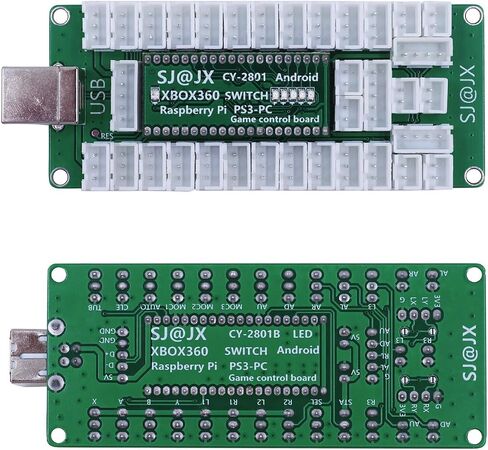 SJ@JX Arcade Game Controller USB Encoder DIY Kit LED Cherry MX Microswitch Lamp Button 4-8way LED Joystick Gamepad Code Board for Xbox 360 Nintendo Switch Hit Box Raspberry Pi PS3 PC Andriod in Saudi Arabia