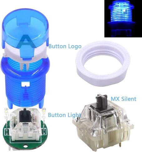 SJ@JX Arcade Game Controller USB Encoder DIY Kit LED Cherry MX Microswitch Lamp Button 4-8way LED Joystick Gamepad Code Board for Xbox 360 Nintendo Switch Hit Box Raspberry Pi PS3 PC Andriod in Saudi Arabia