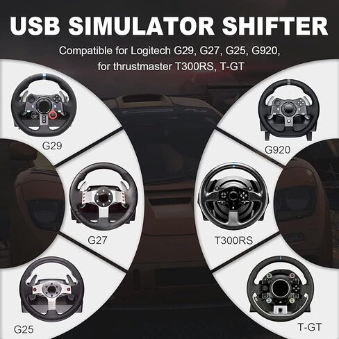TOCiTAA USB Simulator Shifter Compatible with Thrustmaster T300RS/GT Logitech G29 G27 G25 G920 - Sim Racing Shifter for PC Windows Racing Games ATS & ETS2, with Hall Effect Sensor, 6+R with Clamp in Kuwait