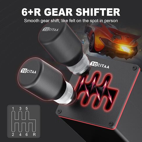 TOCiTAA USB Simulator Shifter Compatible with Thrustmaster T300RS/GT Logitech G29 G27 G25 G920 - Sim Racing Shifter for PC Windows Racing Games ATS & ETS2, with Hall Effect Sensor, 6+R with Clamp in Kuwait