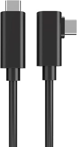 VR Streaming Link Cable Compatible for Oculus Quest, Cuxnoo Virtual Reality Headset Cable Angle USB 3.2 Gen1 C-C High-Speed Data Transfer, Fast Charging Cord, 15FT Black in Kuwait
