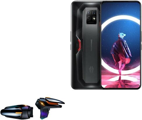 BoxWave Gaming Gear Compatible with ZTE Nubia Red Magic 7 Pro (Gaming Gear by BoxWave) - Touchscreen QuickTrigger Auto, Trigger Buttons Autofire Gaming Mobile FPS - Jet Black in Saudi Arabia