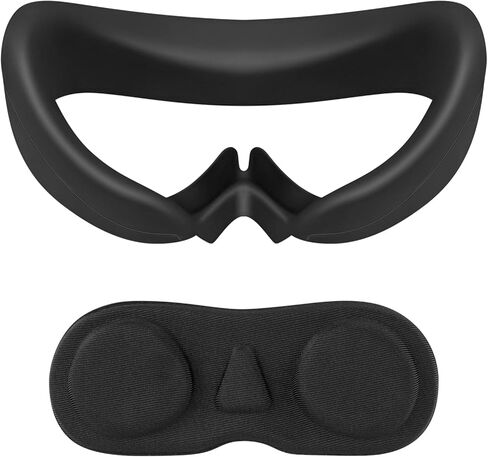 Geekria Sweat Proof Silicone Face Cover Pad Compatible with Pico Neo 4 Protective Lens Cover Accessories, Washable Lightproof Anti-Leakage Fit for Pico Neo 4, Replacement Accessories (Black) in Saudi Arabia
