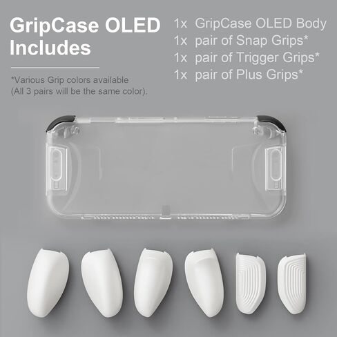 مجموعة Skull & Co. GripCase OLED: حافظة واقية شفافة قابلة للإرساء مع مقابض قابلة للاستبدال [لتناسب جميع أحجام الأيدي] لطراز Nintendo Switch OLED - أزرق نيون (L) أحمر نيون (R) in Saudi Arabia