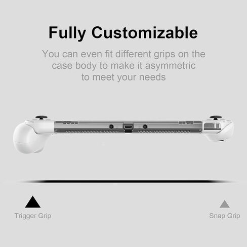 مجموعة Skull & Co. GripCase OLED: حافظة واقية شفافة قابلة للإرساء مع مقابض قابلة للاستبدال [لتناسب جميع أحجام الأيدي] لطراز Nintendo Switch OLED - أزرق نيون (L) أحمر نيون (R) in Saudi Arabia