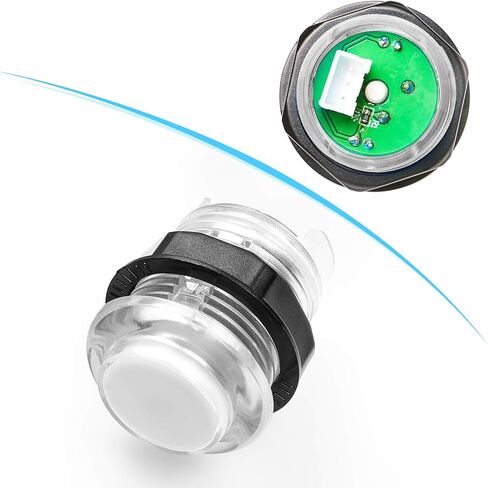 Easyget مجموعة ممر LED محدثة 2X مشغل دي دي الإصدار 2 وصلة تشغيل USB بدون تأخير + 2X عصا تحكم + 20x أزرار ممر LED للحاسب الشخصي والنوافذ، ومام، وتوت العليق بي أركيد DIY (لاعبن، مجموعة بيضاء) in Kuwait
