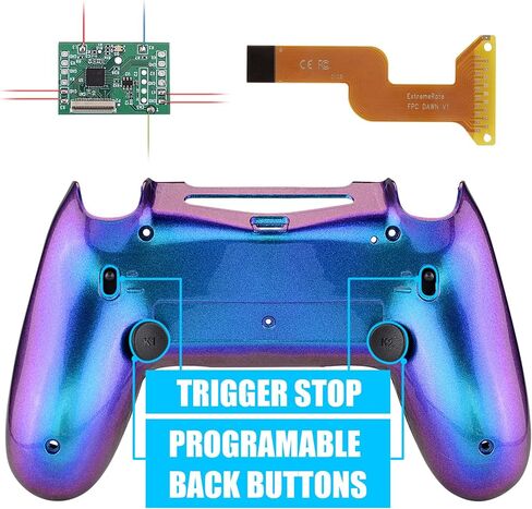 eXtremeRate Black Dawn 2.0 FlashShot Trigger Stop Remap Kit for PS4 CUH-ZCT2 Controller, Upgrade Board & Redesigned Back Shell & Back Buttons & Trigger Lock for ps4 Controller JDM 040/050/055 in Kuwait