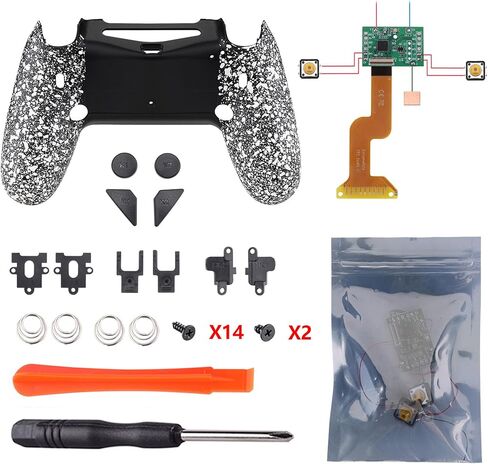 eXtremeRate Black Dawn 2.0 FlashShot Trigger Stop Remap Kit for PS4 CUH-ZCT2 Controller, Upgrade Board & Redesigned Back Shell & Back Buttons & Trigger Lock for ps4 Controller JDM 040/050/055 in Kuwait