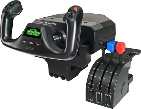 Logitech G PRO Flight Yoke System, Professional Simulation Yoke and Throttle Quadrant, 3 Modes, 75 Programmable Controls, Configurable Throttle Knobs, Steel Shaft, USB, PC - Black in Saudi Arabia