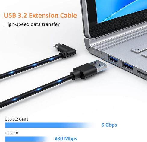 كابل ربط NexiGo محسن بطول 32 قدم مع مضخم إشارة، USB 3.2 Gen1 Type C إلى A، شحن سريع ونقل بيانات عالي السرعة (يصل إلى 5 جيجابت في الثانية)، متوافق مع سماعة Oculus Quest 1 و2 إلى كمبيوتر الألعاب in Saudi Arabia