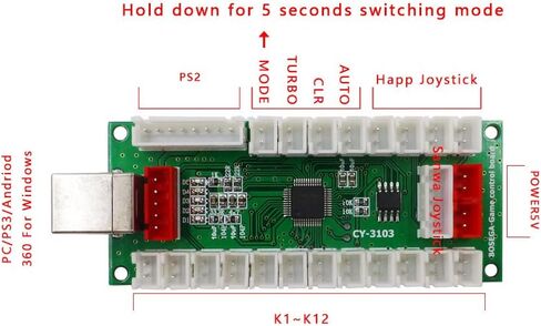 SJJX Arcade Game DIY Kit 13PCS Arcade Matt Frosted Black Button PC PS2 PS3 Android Zero Delay USB Encoder Arcade Fighting Joystick Controller Mechanical Keyboard Switch in Kuwait