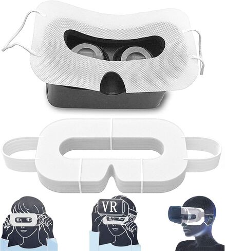 Geekria 100Pcs VR Mask Disposable Face Cover, Disposable Protector for Oculus Quest VR, Prevent Eyes (White) in Saudi Arabia