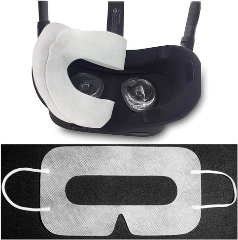 Geekria 100Pcs VR Mask Disposable Face Cover, Disposable Protector for Oculus Quest VR, Prevent Eyes (White) in Saudi Arabia