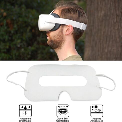 Geekria 100Pcs VR Mask Disposable Face Cover, Disposable Protector for Oculus Quest VR, Prevent Eyes (White) in Saudi Arabia