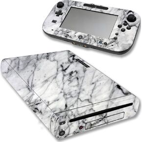 VWAQ Game Skins For Wii U Console and Gamepad - White Marble Print Decals - WGC7 in Kuwait