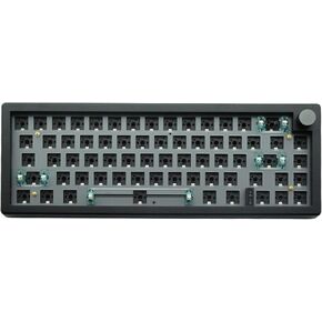 مجموعة لوحة المفاتيح الميكانيكية Cmokifuly GMK67 65% لوحة مفاتيح ألعاب RGB LED ثلاثية الوضع مواجهة للجنوب لمفاتيح 3/5pin، 66 مفتاحًا + 1 مقبض Hotswap مقبس PCB طوقا لوحة لوحة مفاتيح DIY (أسود)