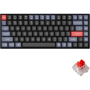 Keychron K2 Pro QMK/VIA Wireless Mechanical Keyboard, Hot-Swappable K Pro Blue Switch with 75% Layout Custom Programmable Macro, RGB Backlight, PBT Keycaps Wired Keyboard for Mac Windows Linux